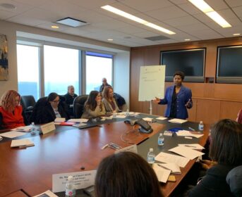 Speaking to women at the State Department.